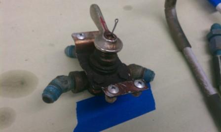 Fuel select valve removed