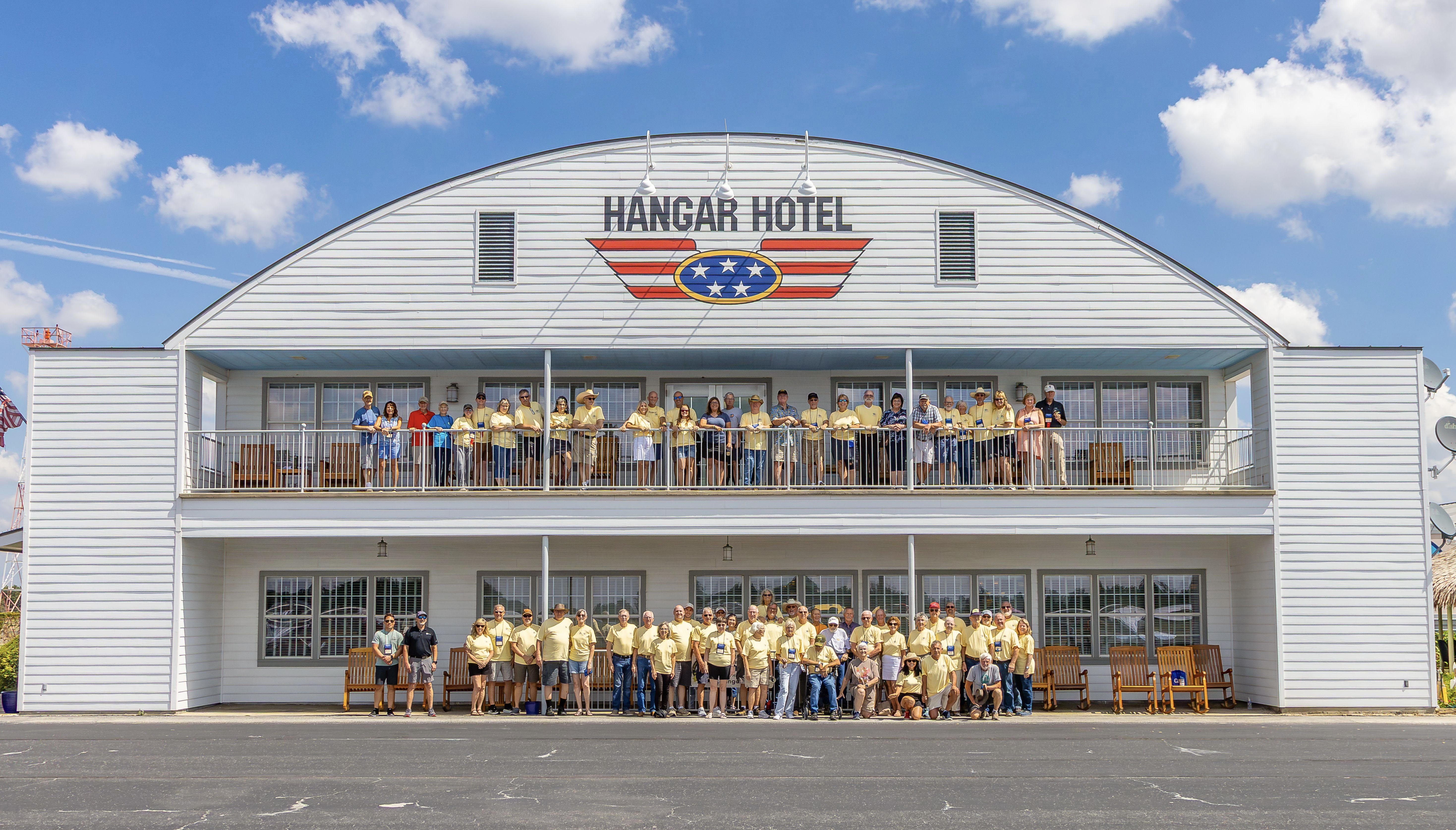 Hangar Hotel,  most of us present, but many had left or were traveling when this was taken