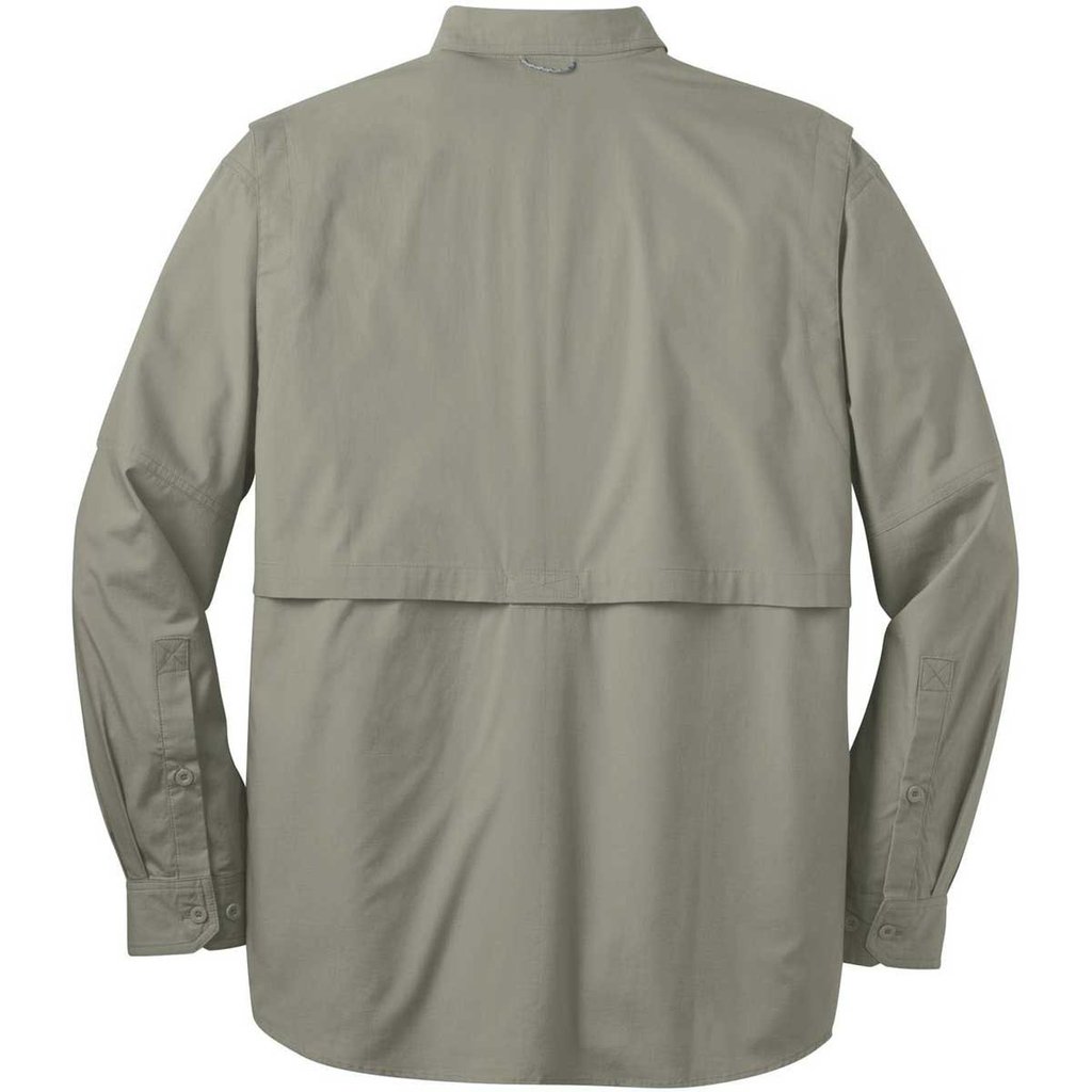 Embroidered Eddie Bauer Long Sleeve Fishing Shirt – Driftwood Color ...